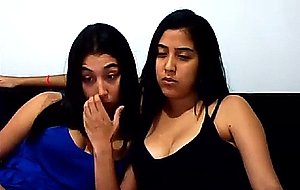 Sister with bracelet seduces big sis on cam
