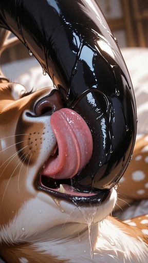 Furry Deer Doe Masturbates In Shower Fantasizing About Black Panther