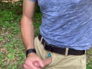 Nice public cumshot, big squirt. Jerking off in the field by the park. Verbal. Felt so good!