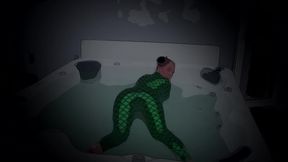 Catsuit In The Hottub