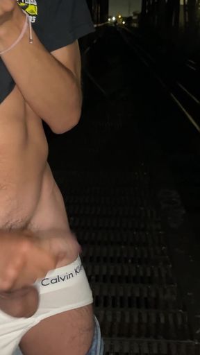 Big Dick Twink Solo Jerk off Big Cumshot Public Caught Jerking off Hung Papi