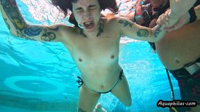 Aquaphilias- Mia Hope- The Pool Interloper Cant Swim and gets Caught- PERIL