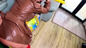 Dominant Leather MILF Inflatable Smash Fetish. Giant Hammer, Doggy, Cum Play and Popping