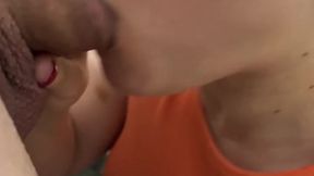 POV - Hot Latina Teen Gives Deep Throat Blowjob in the Shower