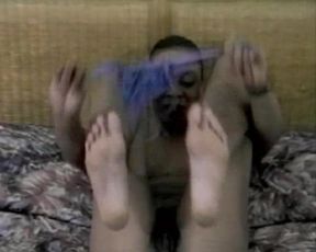 Petite Ebony From France Playing with Her Toy on Casting