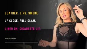 ASMR – No Talking, Smoking 100s While Applying Thick Lip Liner on the Sofa – Leather & Lace Dress & Louboutins – Every Stroke, Drag & Exhale in Pure Silence - Miss Lulu Leather - MP4 HD
