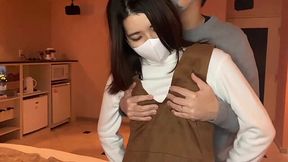 Guy sucks hard nipples of petite Japanese girl and drills her vagina