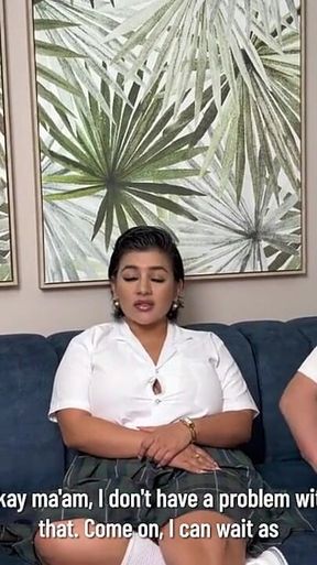 A Busty Classmate Gives Him a Blowjob Instead of Studying, and Her Stepmother Catches Them