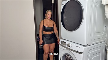 Latina MILF gets fucked by her big-dicked stepson while she's in the washing machine; he pounds her huge ass until he cums inside her! FULL VIDEO