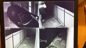 Security Guard Caught Redhead and Punished Her with Pussy Fucking on the Street