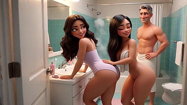 Two Adult Sisters in Law Share Their Secret Encounters with Attractive Older Family Men (AI generated)