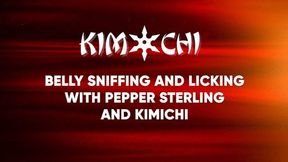 Belly sniffing and licking with Pepper Sterling and Kimichi - WMV