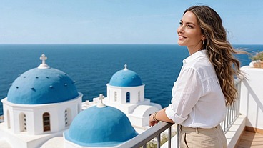 THREESOME WITH MY BEST FRIEND ON A TERRACE IN SANTORINI- PORN IN SPANISH-AI PORN