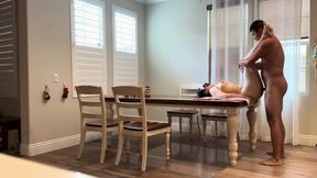 Fuck my neighbor&#039;s wife on the dining table while working from home