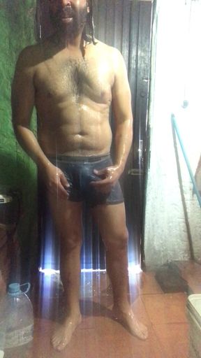 Taking a Bath.