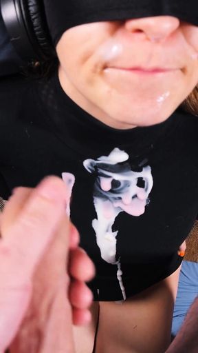 My Turtleneck and Face Are All in Cum and Yogurt! New Taste Game