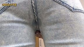 petite asian pees her skintight jeans