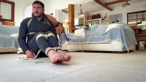 Latina Finds Every Tickling Spot on Her Sub While He Is in a Strict Hogtie