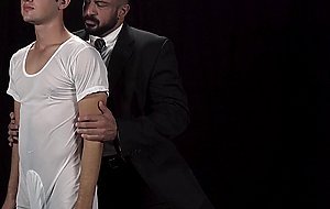 Bishop exposes his dick and ass fucks twinks bare hole