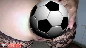 Anal Whore Swallows Bananas and Big Soccer Ball