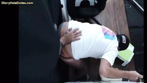 Gloryhole jockstrap BJ DILF fucked in asshole at home