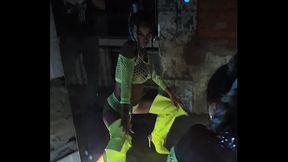Hot Bitch Monika Fox Posing In A Light Green Outfit &amp_ Playing With A Big Toy