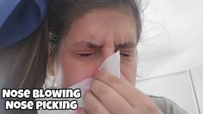Nose Fetish: Loud Nose Blowing with Thick Mucus & Close-Up Nose Picking Boogers