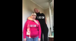 Comparing my height and feet with my friend 2