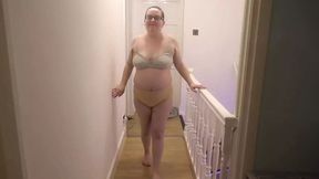 Wife strips naked showing off her big boobs and bum