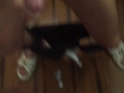 Bisexual Jock cums on mirror