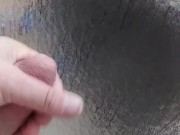 Big cumshot in the shower