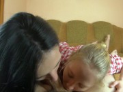 Easter Double Blowjob - Threesome Cocksucking and Cum Swap