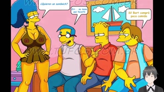 [ENG SUB] The Simpsons: Milhouse and Nelson fuck Marge behind Bart's back