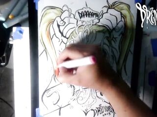 When This sweetheart Manages to Fit Your Dong & Balls in Her Mouth at The Same Time - Cumshot Drawing Timelapse