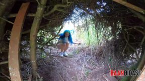 Teen enters someone else'_s property and the owner fucks her