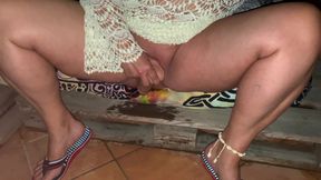 My Pussy Flooded the Patio - Midnight Squirt Show Outdoors