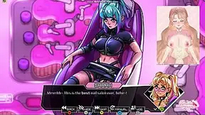 Hentai Game Fucks Succubus Nurse VTuber Cumming to Third Crisis Neon Nights Lesbian Massage Chair Public Masturbation