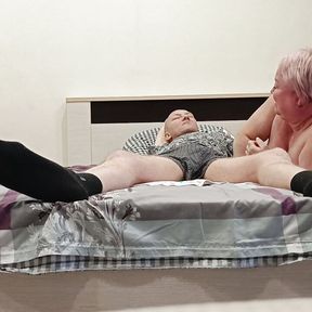 my stepmom with big tits sucks my dick and watches me cum