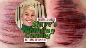 Slave's Birthday Caning