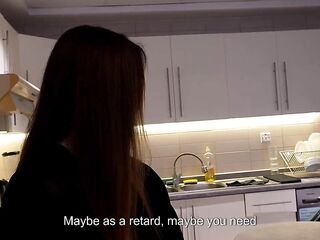 Lonely Stepmom Cooks Dinner For Step-Son Then Begs Him To Screw Her