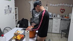 Gay Boys Have Fun: We Fuck The Halloween Pumpkin And Cum On It