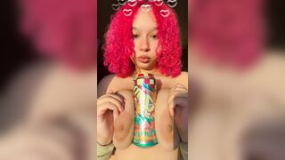 Raspberry Iced Arizona Tea Boobs