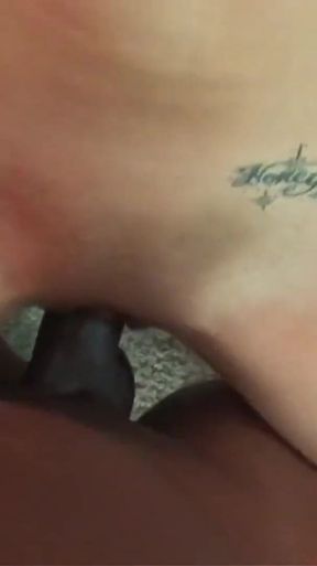 Dawn Iris has interracial sex, sucking a black cock until her creampie