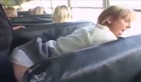 Naughty blonde on the bus 240p