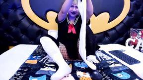 ”CatCircus playing with her feet & socks”