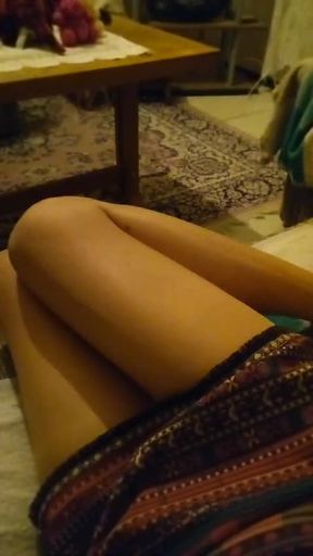 Showing suprise nylon sissy milf tranny
