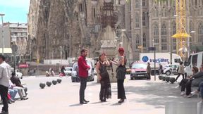 Alt mistress disgraces Spanish babe in public