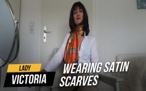 Satin scarfs fitting with white blouse and breeches