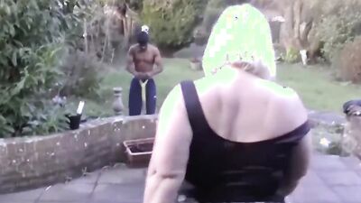 LACY STAR - English granny gives blowjob before interracial banging (Lacey Starr)