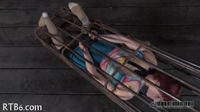Bound and helpless, she takes every inch